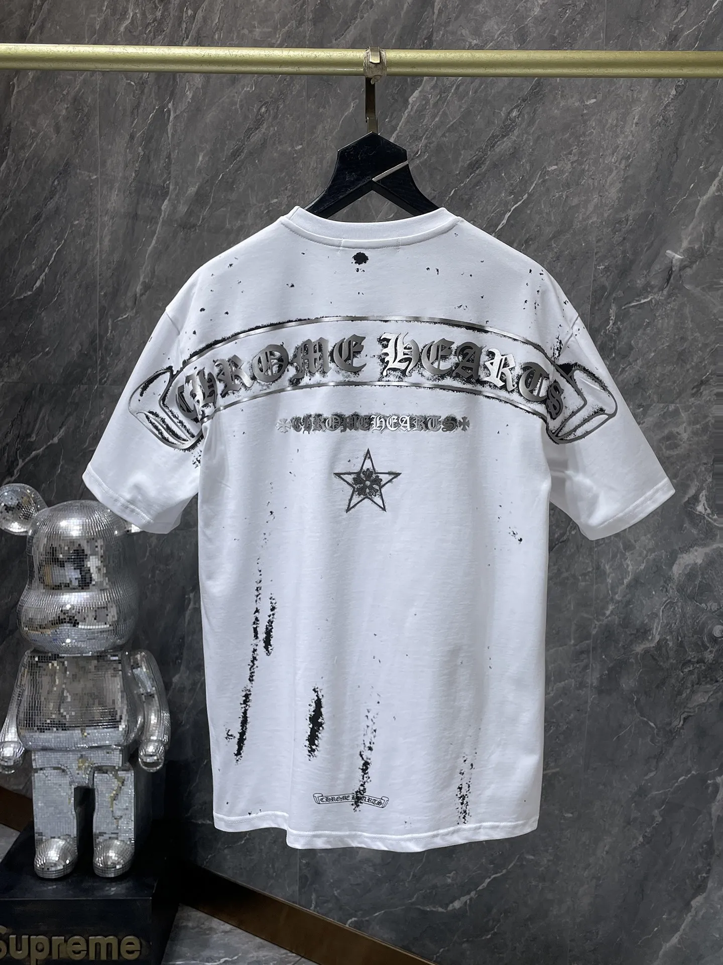 P170 new Chrome Hearts 25ss high version for summer! High-weight, environmentally friendly and high-quality top-quality fabrics 260g~285g Crow Snow Five-pointed Star Horizontal Axis Sanskrit Engraving Film Short Sleeves Counter Synchronization Re-engraved Version 1:1 Recommended Colors: White, Black Sizes: S, M, L, XL